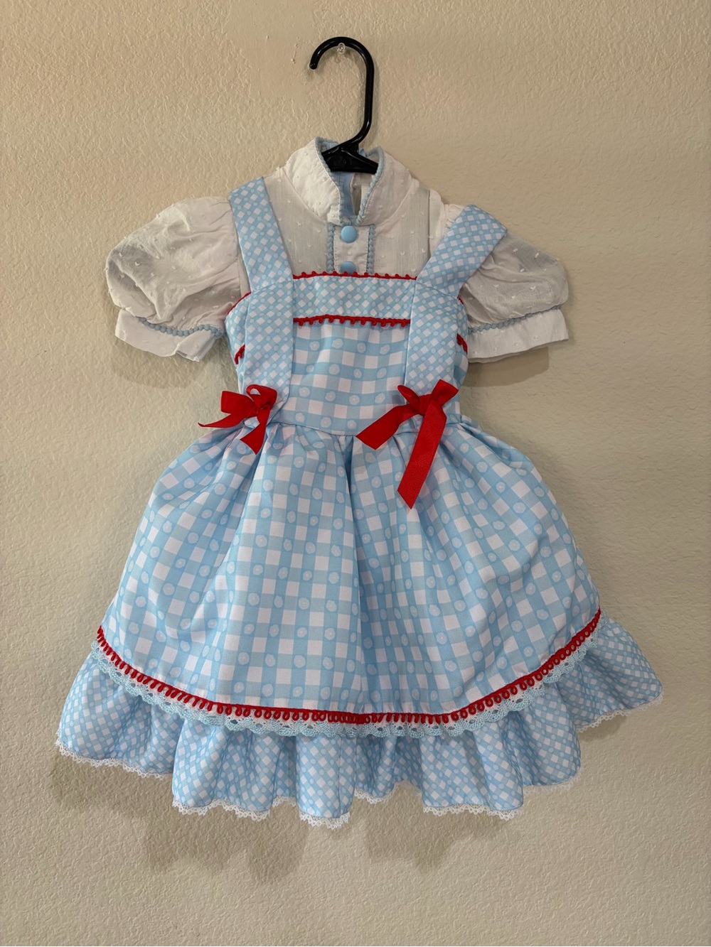 Wizard of Oz Dorothy Costume Toddler 3T 4T Rubies Blue Gingham Dress Halloween